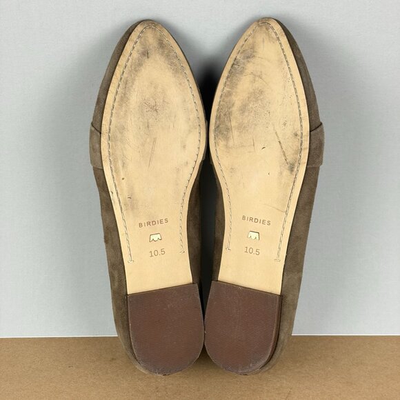 Birdies The Sparrow Suede Loafers Womens 10.5 Tan Metallic Slip On Flats - Picture 7 of 11